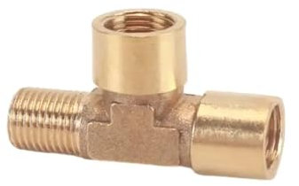 BYLSAGWHT Copper 1/8 1/4 3/8 BSP Thread Tee Type 3 Way Brass Pipe Fitting Adapter Coupler Connector Brass Pneumatic Mechanical Parts(1/8)