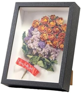 Fotorahmen 2 stücke 3d Foto Rahmen Holz Bilderrahmen Tiefe 5cm Schatten Box Getrocknete Blumen Proben Halter Handgemachte DIY Geschenk Hause decor Für Schlafzimmer, Büro(Black,10inch (20x25.4x5cm))