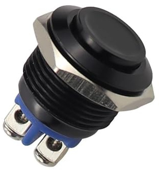 GisWell 16mm Drucktaster 12V IP67 - Runder Startknopf Drucktastenschalter Wasserdichter Momentaner Metall Ein/Aus Schalter für Auto & Industrie