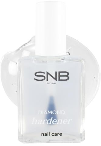 SNB Professional Nail Hardener with Diamond Powder 15 ml - Strengthens Thin and Brittle Nails - Nano Technology for More Strength and Shine - Easy to Use | Nail Care | Diamond Hardener