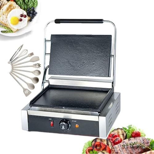 forplubossmmp Parrilla Eléctrica para Sándwiches | Tostadora De Gran Capacidad con Placas Antiadherentes De 50 A 300 ℃ | Sandwicheras Comerciales Y Prensas De Pan para Panqueques, Filetes,2200W