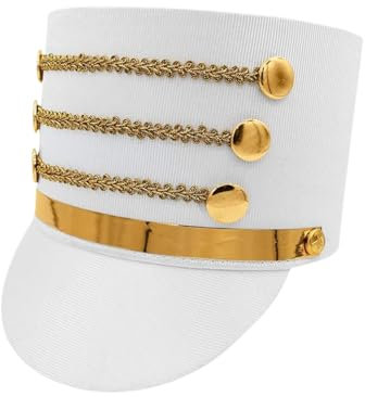Nuytghr Chapeau de Soldat Jouet, Accessoire de Cosplay, Chapeau de Soldat Casse-Noisette, Blanc, Unisex, Enfants, Famille, Événements Festifs
