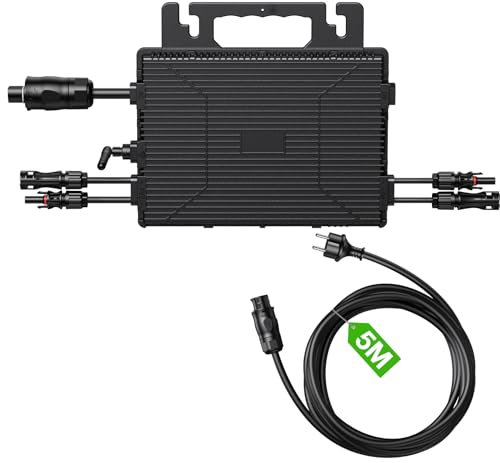 LIONSHEE Wechselrichter 800W, Mikrowechselrichter mit 5M AC-Kabel, IP67 Wasserdicht mit WiFi, App Steuerung, für Balkonkraftwerk, Dächer, PV