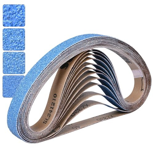 UMXIUO Nastri abrasivi 25 x 762mm, 12 pezzi Grana 40/60/80/120 Smerigliatura delle giunture metalliche,rimozione della ruggine