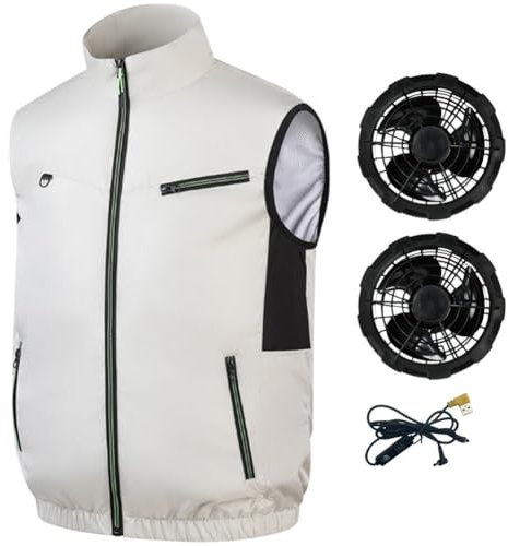 Cooling Vest with Air Conditioning Fans for Men and Women, Lightweight Quick Dry Cooling Fan Vest Cooling Workwear for Hot Weather Travel
