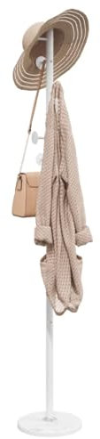 WKIEQACO Home & Garden Portemanteau en fer laqué Blanc 176 cm