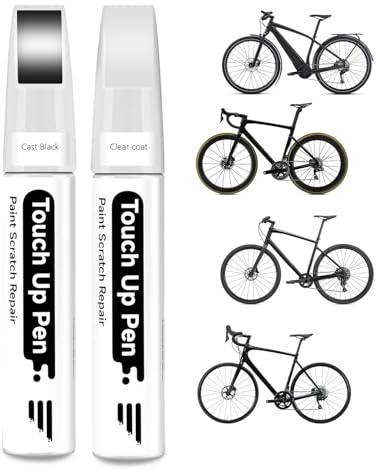 PARTS4EV Cast Black-Gloss Bicycle Paint - Touch Up Paint with Clear Lacquer for Specialized - Paint Pen for Metal and Plastic - High Coverage Repair Paint