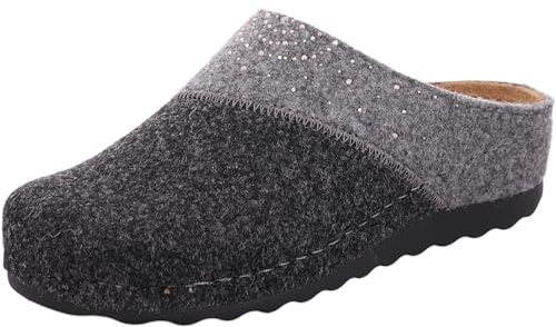 Rohde Damen Pantoffel Softfilz Recycled Strass Lederdecksohle Soave-40 6051
