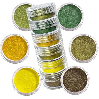 Luckymica Mica Pulver für Epoxidharz, 6 Farben Pigment Set in 6 Dosen, Ideal für Seifenherstellung, Kerzen, Nail Art, Resin & DIY Basteln – Moostau