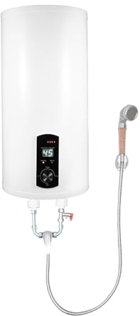 durchlauferhitzer boiler 50l | elektrischer warmwasserboiler 50l 25–75 °C | LED-bildschirm | 220V 2000W 0.7MPa IPX4 | geeignet für küche, bad und wohnmobil | vertikale säulenkonstruktion