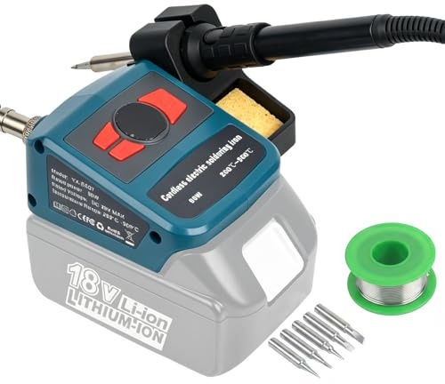 Kit saldatore senza fili da 90 W compatibile con batteria Makita 18 V, display digitale Saldatore portatile 2 s Riscaldamento rapido Temperatura regolabile 200 ℃ -500 ℃, Saldatore elettrico con 5