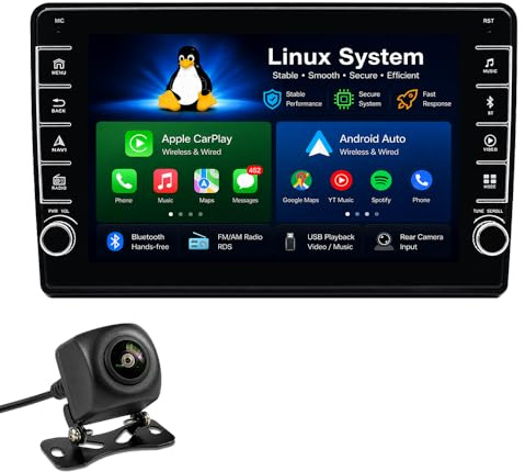 Linux Car Stereo for Fiat Ducato Peugeot Boxer Citroen Relay 2006-2021, Wireless CarPlay Android Auto 8 Touchscreen, Motorhome Sat Nav via Phone, Dual Knobs Radio, Reversing Camera (Special Frame)
