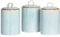 Nicola Spring Patterned Kitchen Canisters - 15.5cm - Pack of 3 - Blue Porcelain Hand Printed Kitchen Storage Jar Airtight Biscuit Barrel for Biscuits, Oats, Tea, Coffee