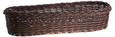 e-wicker24 Alles aus Weide Jardinera ovalada para plantas,maceta maceta maceta caja de flores de mimbre marrón natural,macetas (100 x 28, H: 18) (80x28 H18)