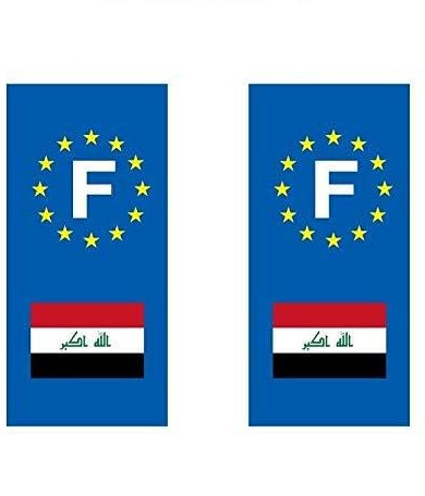 Aufkleber für Nummernschild, Motiv: Flagge Irak