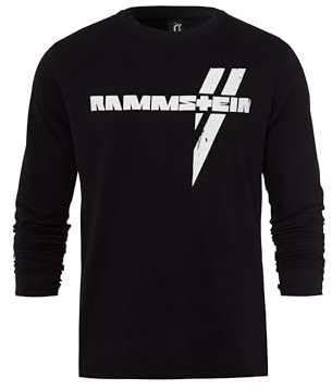 Rammstein Longsleeve Weißes Kreuz schwarz, Offizielles Band Merchandise Langarmshirt mit Brust-, Rücken- und Ärmeldruck