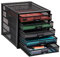 Mind Reader Network Collection, 5-Drawer File Storage, Desk Organizer Etikettenrahmen, Metallgitter, Mehrzweck, Metall, Schwarz 5 Schubladen