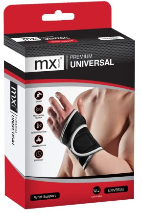 MX Health Wrist Support/Brace - Premium Neoprene Wrist Brace - Adjustable Universal Size fits Small/Medium/Large (S/M/L)