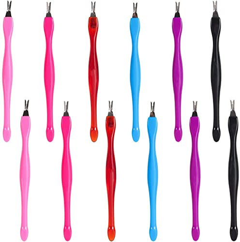 Geviro 12 Pieces Nail Cuticle Remover Trimmer Pusher Manicure Dead Skin Removal Tool Nail Art Tools,6 Colors