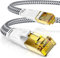 CSL - 1m CAT 7 Netzwerkkabel Flach und Dünn - Lan Kabel für 10 Gigabit High Speed, Internetkabel, Flachbandkabel, Verlegekabel - 10 Gbps Cat.7 RJ45 Kabel für Switch Router Modem PC, 1 Meter Weiss
