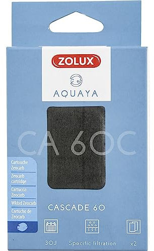 Zolux Cascade 60 2 x Cartuccia Ricambio ZEOCARB Filtro Acquario Dolce Marino Jalaya