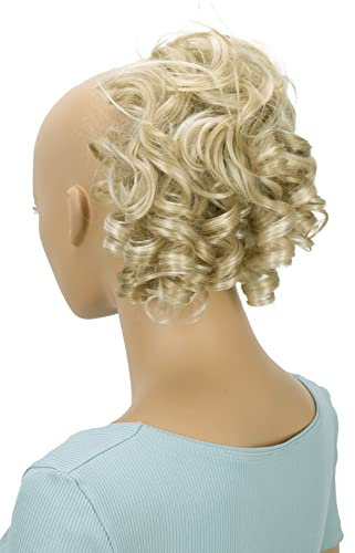 CAISHA Haarteil Haargummi Lena Hochsteckfrisuren Brautfrisuren Voluminös Gelockt Unordentlich Dutt Kunstfaser DM17cm Hellblond Mix G11L