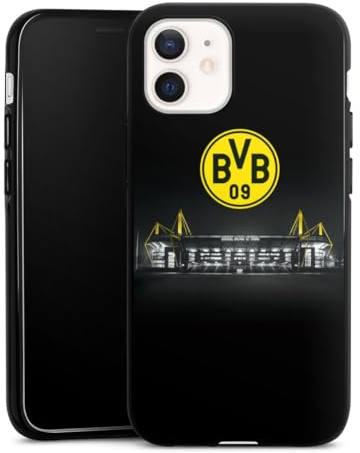 Silikon Hülle kompatibel mit Apple iPhone 12 Case schwarz Handyhülle BVB Stadion Borussia Dortmund