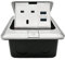 Funey Pop up Electrical Outlet Cover Box, Floor sockets Table flushbonading Socket with 2 USB Chargers, Waterproof for Table Office Desktop Restaurant Kitchen Cafe Countertop, Silver