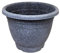 RARA® Lot de 2 pots de fleurs en plastique avec trous de drainage, motif marbre gris, 26 x 21 cm