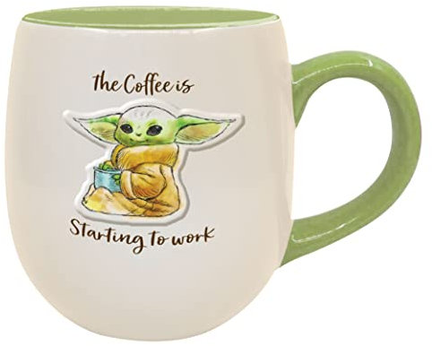 ICUP Mug Mandalorian The Child Starting to Work The Coffee is 414 ml | Tasses à café fantaisie | Star Wars | Sous licence officielle