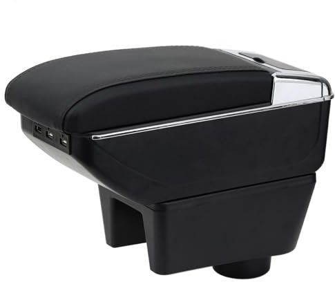 YJYWZH Armlehne compatible with Seat Ibiza 6j Armlehnen Ibiza 4 IV 2008-2016 Armlehne Schwarzes Leder Aufbewahrungsbox Innenausstattung Nachrüstteile