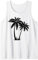Schwarz Weiß Palmen Sommer Sonne Strand Tshirt Damen Herren Tank Top