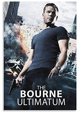 Filmposter The Bourne Ultimatum Action, Horror-Filmposter und Wandkunstdruck, modernes Familienschlafzimmerdekor, Poster, 60 x 90 cm