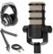 Rode PodMic Dynamic Podcasting Microphone with StreamEye BOOMARM1 Microphone Boom Arm, Multi-Use Studio Grade Headphones, XLR Cable, and StreamEye Polishing Cloth