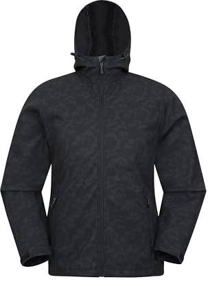 Mountain Warehouse Exodus Mens Softshell Jacket Black (Printed) S