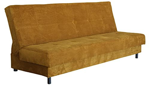 Mirjan24 Schlafsofa Enduro XIV Cord mit Bettkasten, 3 Sitzer Sofa, Couch mit Schlaffunktion und Bettfunktion, Lounge Sofa, Wohnlandschaft, Bettsofa, Polstersofa (Poso 01)