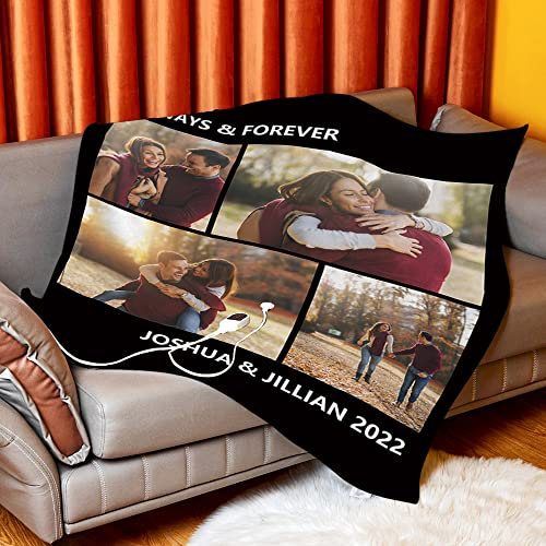 VEELU Personalisierte Kuscheldecke mit 4 Fotos Text Heizdecke 127 * 152cm mit Abschaltautomatik Wärmedecke 10 Heizstufen, 1/6/12 Stunden Auto-Off-Timer Überhitzungsschutz Foto Decke Geschenk für Papa