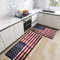 URSOPET 2er Küchenteppich Waschbar rutschfest Teppich,USA-Holzflagge Flagge der Vereinigten Staaten von Amerika,Küche und im Esszimmer Badematten Set mit Rückseite