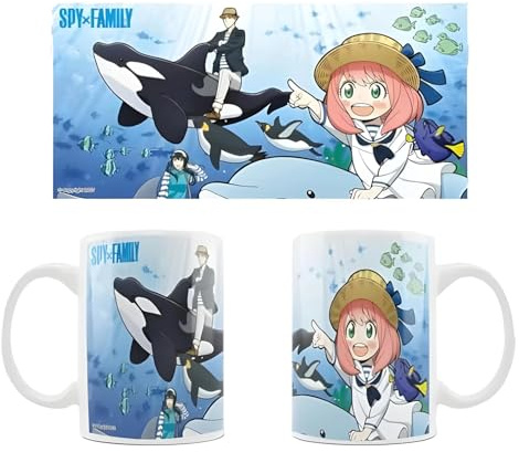 Crunchyroll - Spy x Family - Meerestiere - Tasse, Mug - 320 ml - original & lizensiert, Blau und Grün