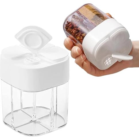 Gewürzbehälter, Gewürzstreuer Camping 4 in 1, Spice Box, Gewürze Camping, Gewürzdosen para Cocina, Barbacoa(2 Stück)
