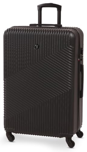 BERTOO Milano Koffer Schwarz groß XXL 75x49x29cm 99L | ABS Hartschalenkoffer | Reisekoffer mit Rollen |Schloss Koffer |