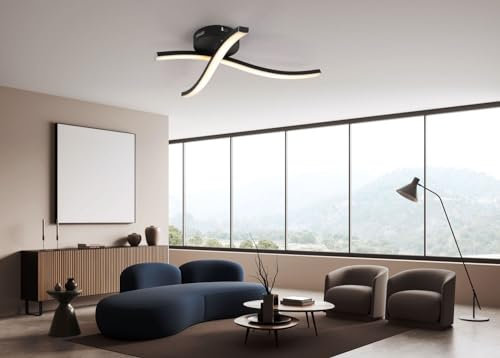 IMPTS Deckenlampe LED Deckenleuchte Decken Lampe mit 2 Wellenförmig LED, 11W 500Lumen Modern Deckenbeleuchtung Neutralweiß 3000K für Wohnzimmer, Küche, Schlafzimmer, Flur, Balkon
