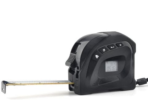 WINTAPE 2 in 1 Digitales Laser Maßband | 130ft/40m Laser Entfernungsmesser Anzeige auf hintergrundbeleuchtetem LCD Bildschirm mit 16ft/5m AutoLock Maßband | Ft/Inch/Fractions/M/mm (grau)