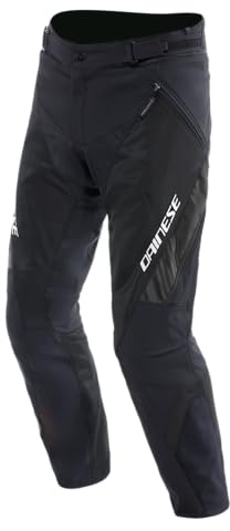Dainese - Drake 2 Air Absoluteshell Pants, Wasserdichte Motorradhose, belüftet, mit abnehmbaren Knieschonern, Mann, Schwarz/Schwarz, 58