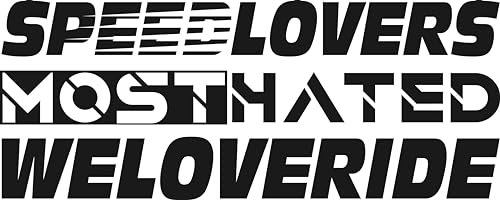 Autoaufkleber Set SPEEDLOVERS MOSTHATED WELOVERIDE Tuning Sticker Heckscheibe KFZ Aufkleber (Matt Schwarz)