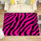 Teppich Zebramuster - Teppich Wohnzimmer Schlafzimmer Hot Pink Schwarz, Großer Teppich Tiermuster, Weich Kurzflor & Waschbar & rutschfest Wohnzimmerteppich, Kinderteppich, Bettvorleger 120x170 cm