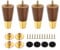 sourcing map 4 Inch Wood Furniture Legs, Set of 4 Round Sofa Replacement Wooden Furniture Feet Dresser Legs with Mounting Screws, for Cabinets Couch Dresser Chair Desk Ottoman Table, Brown
