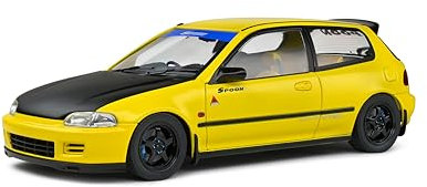 Solido Honda Civic EG6 (1991, gelb) – Hochwertiges Diecast Modellauto im Maßstab 1:18, ikonischer JDM-Klassiker für Sammler & Tuning-Fans