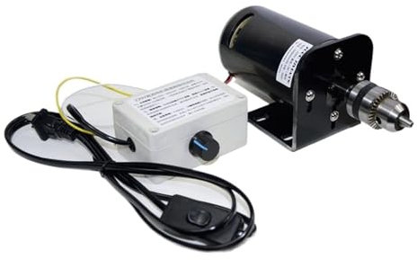 DIY torno de cuentas de alta velocidad amoladora eléctrica, juego de taladro de banco controlador de velocidad con Motor de imán permanente de 350W CC 400-7000RPM