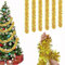 CLHXWU 6 Stück 12m Weihnachten Lametta Girlande Gold,Girlande Gold Weihnachten,Weihnachtsbaum Dekoration Girlande,Lametta Glänzend Girlande Hochzeit Urlaub Party Dekoration (Gold)